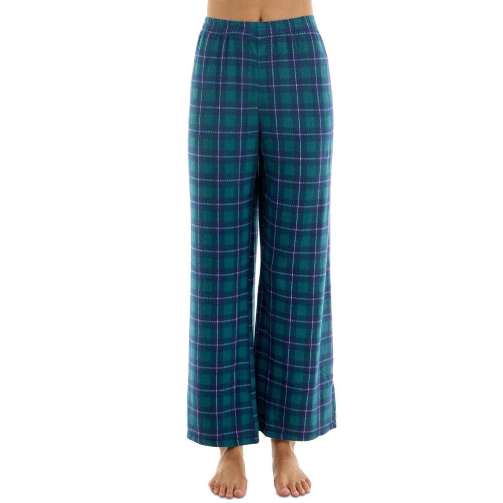 Roudelain Women's Fleece Pajama Pants Green Size M 0648